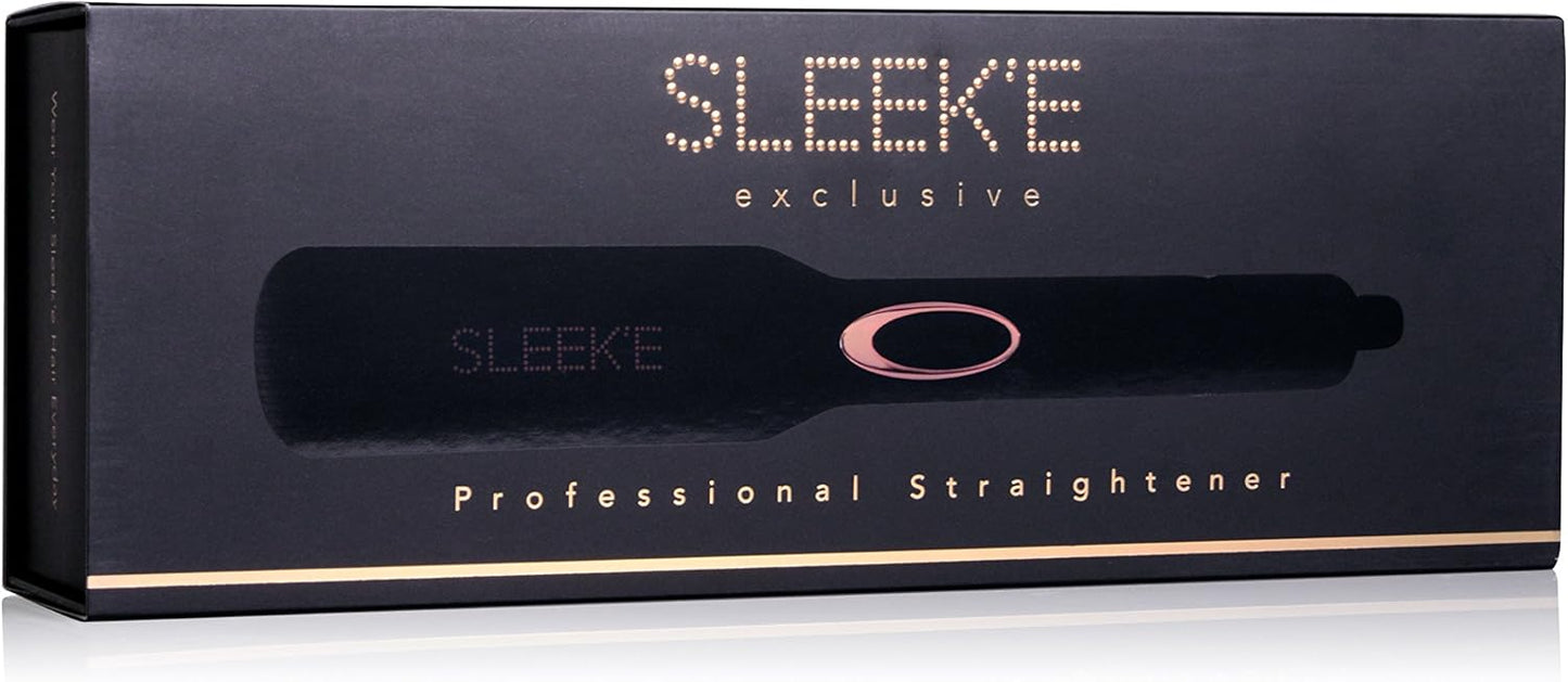 Sleek’e Hair Infrared 2" Wide Flat Iron Professional Ceramic Tourmaline-Infused Titanium Straightener (2inch, Black and Rose Gold)