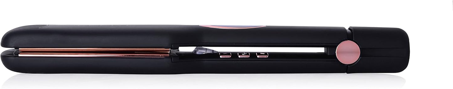 Sleek’e Hair Infrared 2" Wide Flat Iron Professional Ceramic Tourmaline-Infused Titanium Straightener (2inch, Black and Rose Gold)