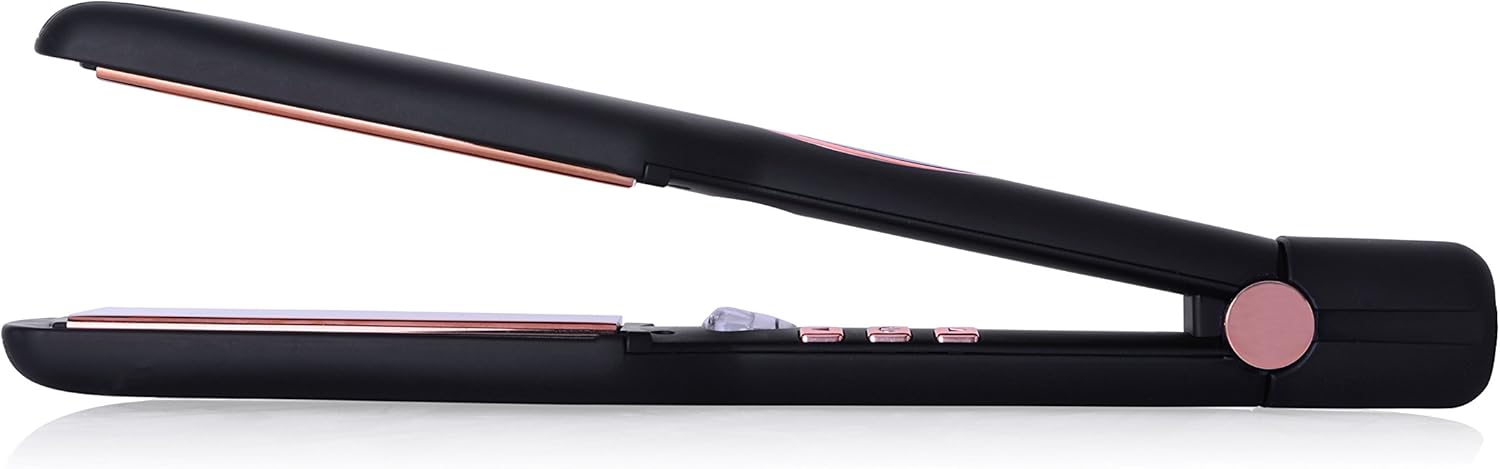 Sleek’e Hair Infrared 2" Wide Flat Iron Professional Ceramic Tourmaline-Infused Titanium Straightener (2inch, Black and Rose Gold)
