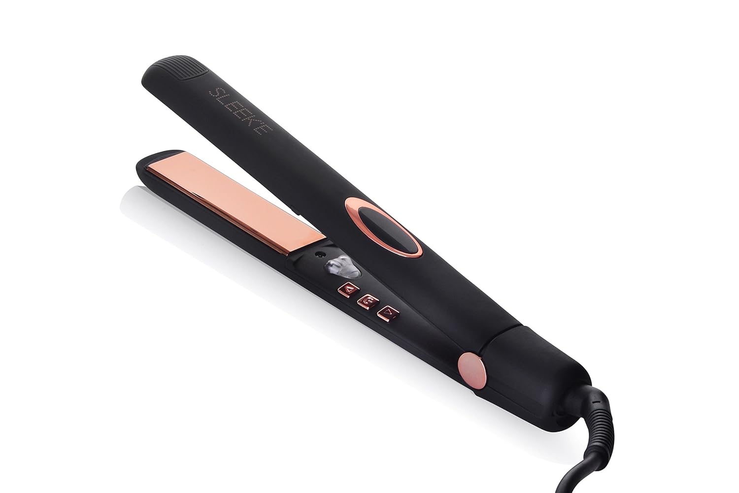 Sleek'e Professional Titanium Hair Straightener/Flat Iron for All Hair Types - 1-Inch Floating Plates with Negative Ion Booster for Shinier Hair (Black)